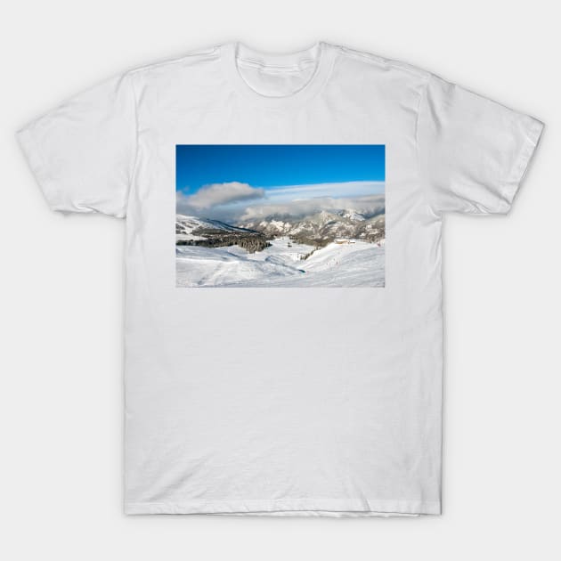 Courchevel 1850 Three Valleys French Alps France T-Shirt by Andy Evans Photos